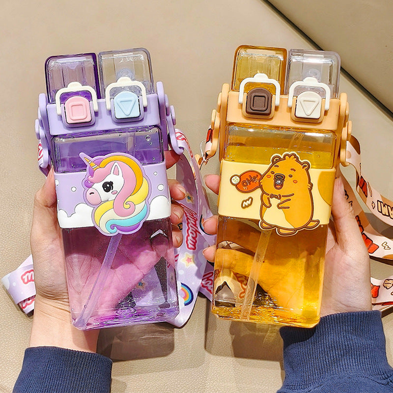 Unicorn Panda Dinosaur 2 in 1 Water Bottle ( 1pc )