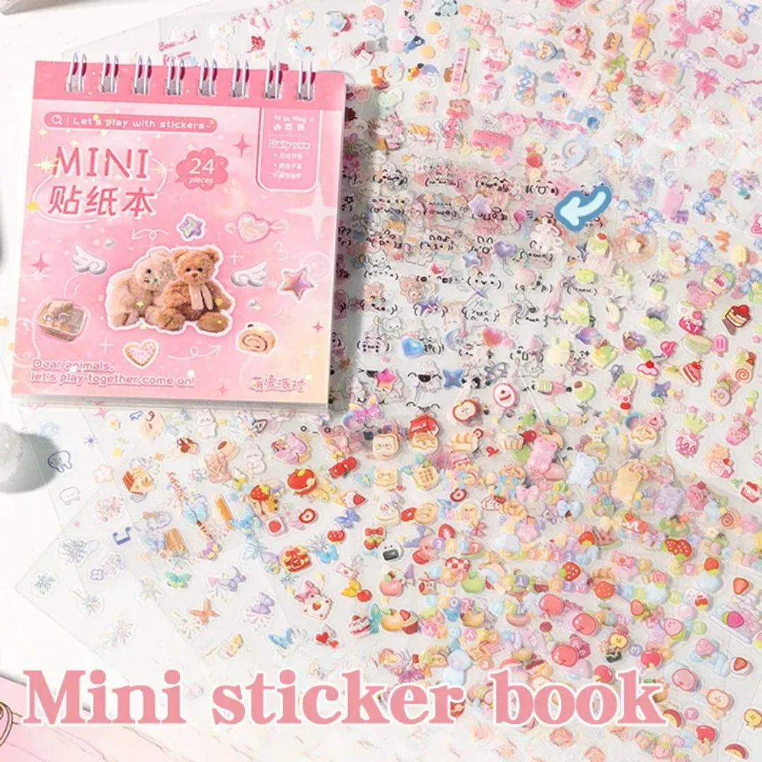Kawaii Mini Decorative Sticker Book for Journaling & Nails ( 3pcs )
