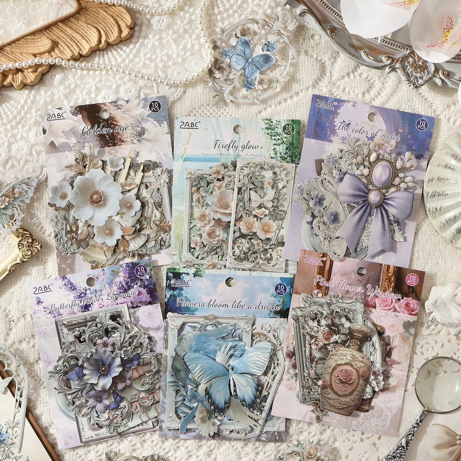 Hollowed-out Floral Series Journaling Scrapbooking Cutouts ( 10pcs )