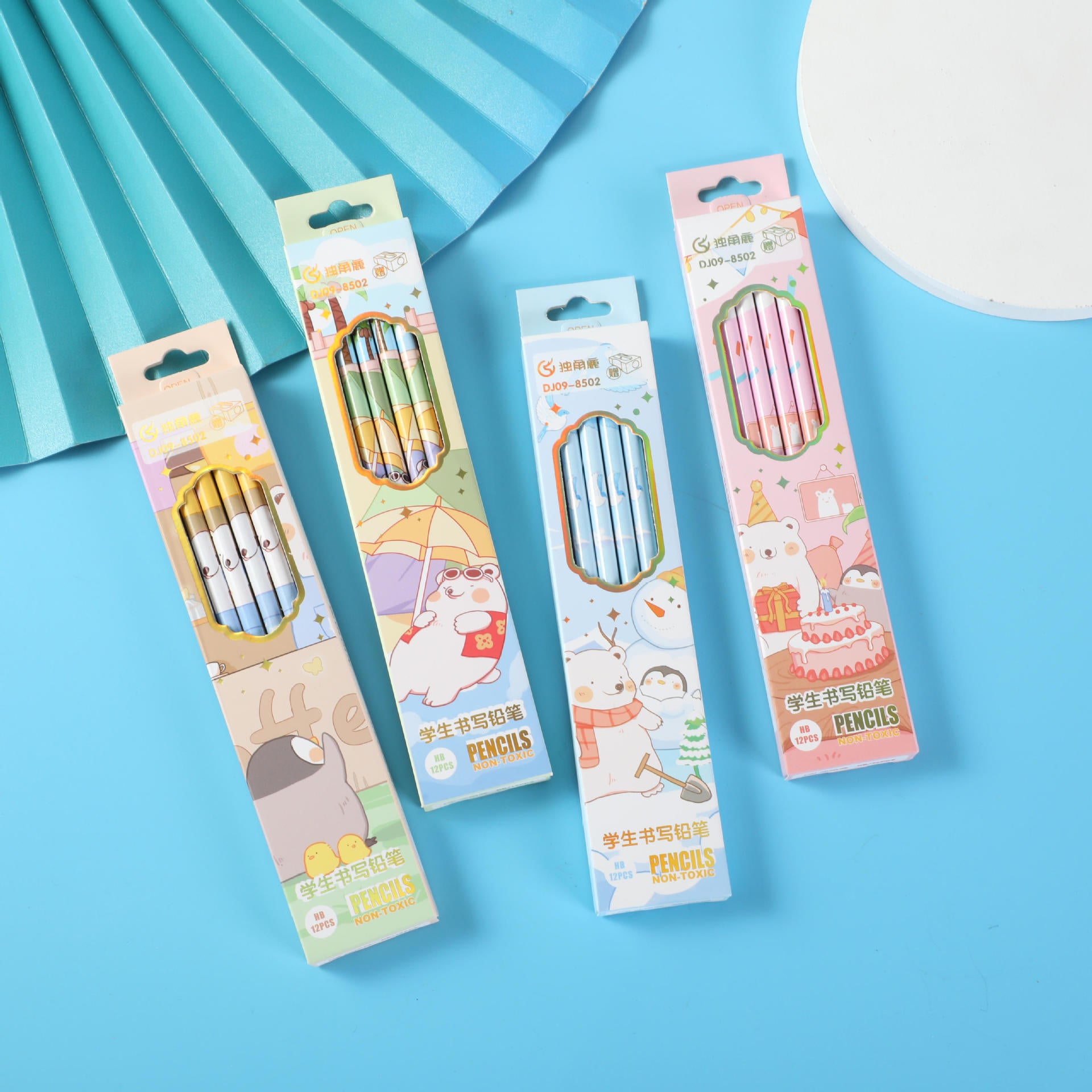Kawaii Wooden Pencil Set ( 12pcs )