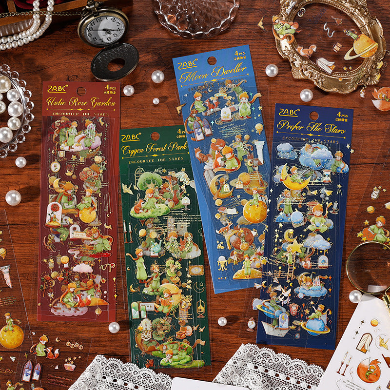 Meet The Stars Series Journaling Scrapbooking Stickers Sheets ( 4sheets )