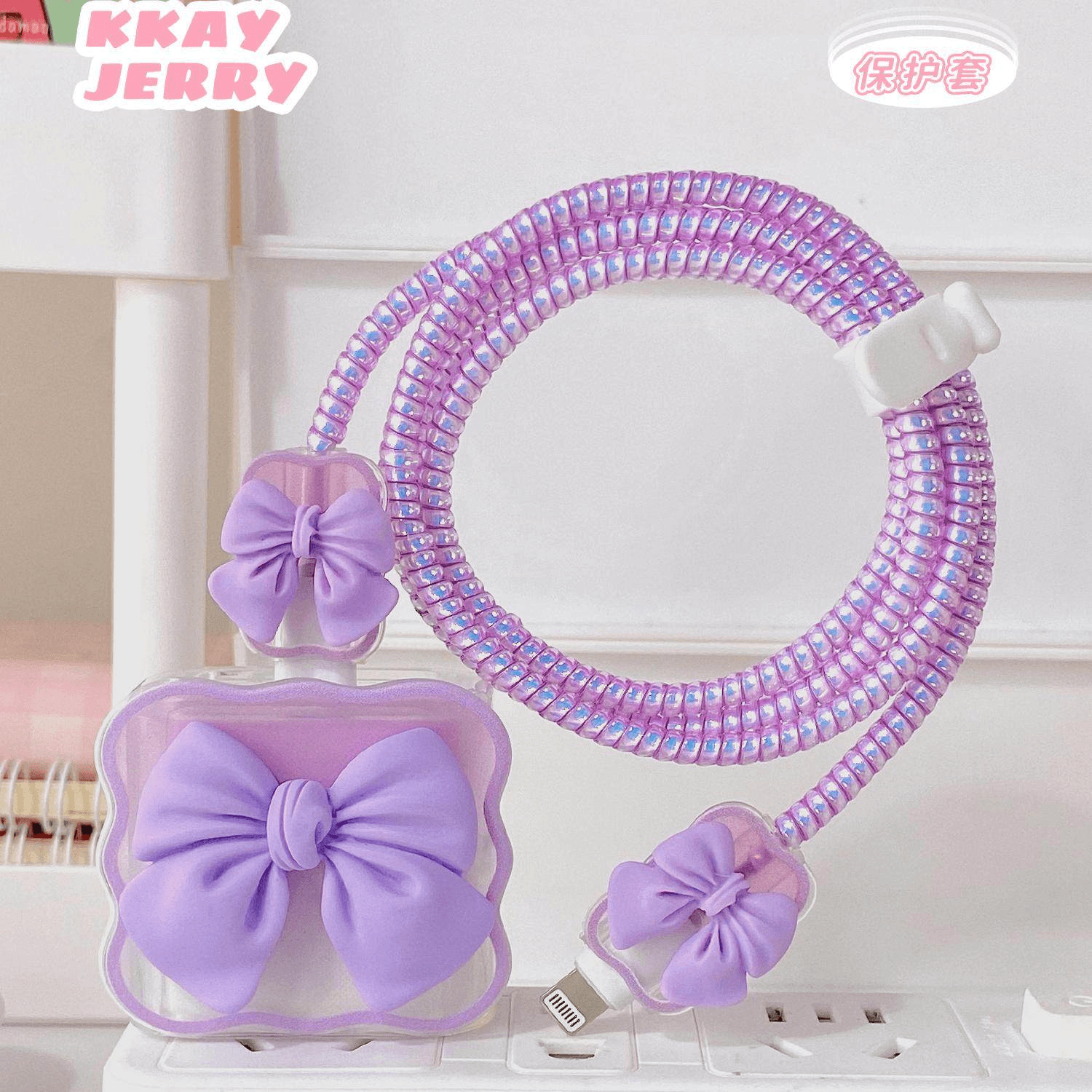 Pinteresty Bow Iphone Charger Cover Case ( 1pc )