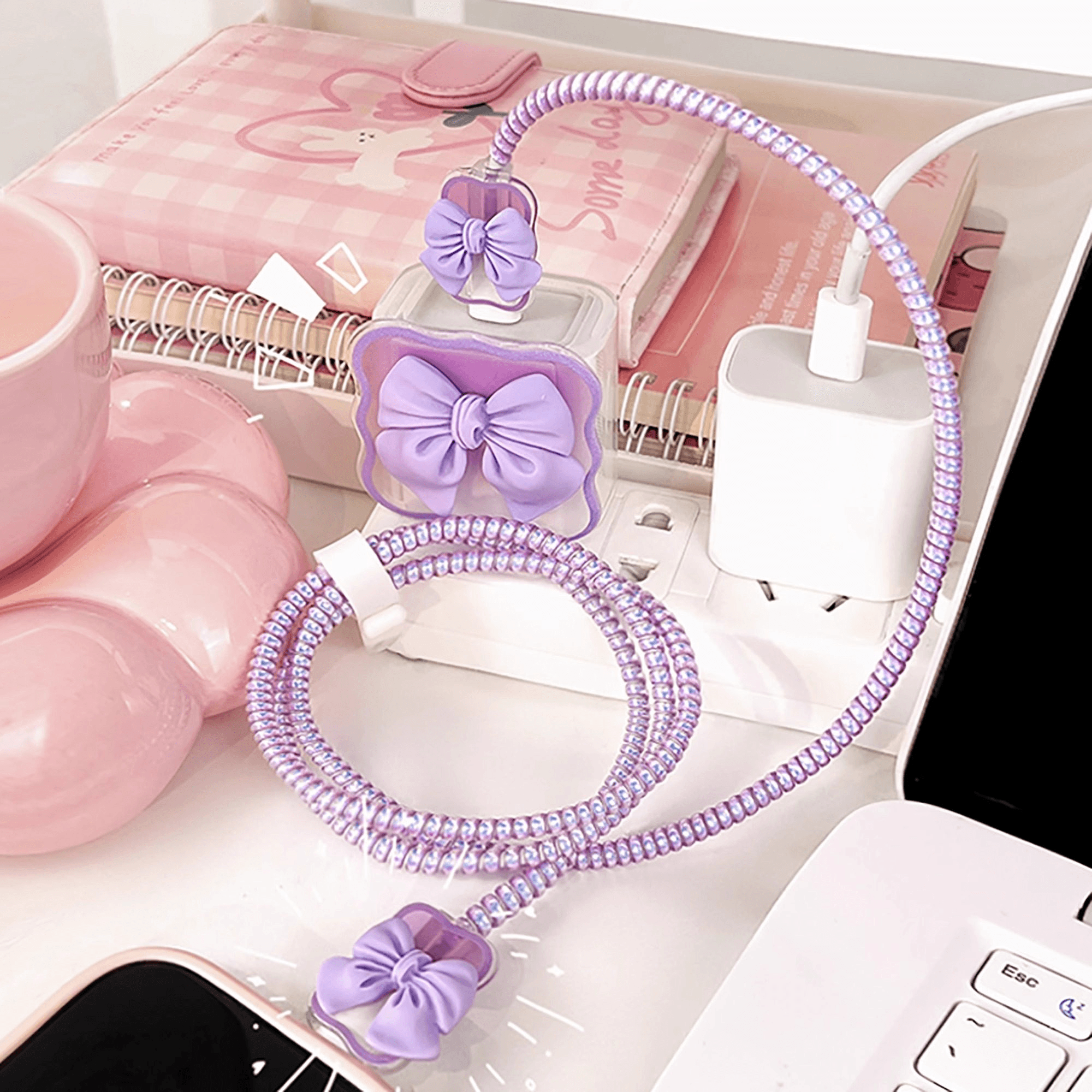 Pinteresty Bow Iphone Charger Cover Case ( 1pc )