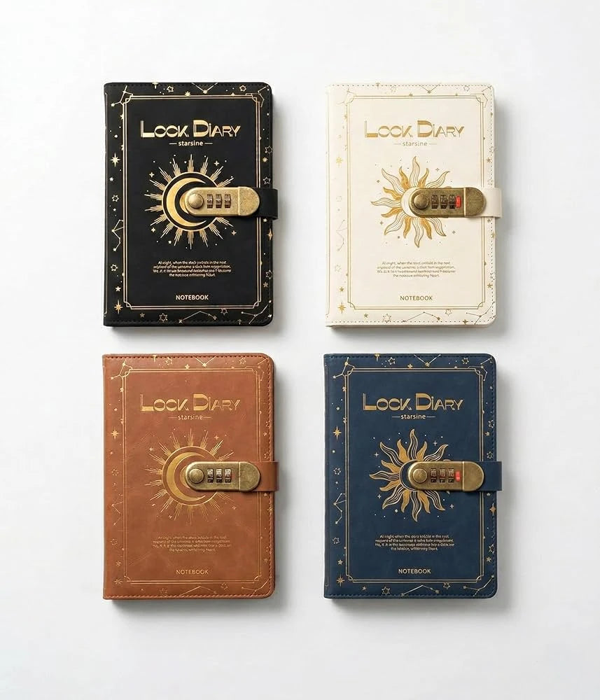 Starshine Hardcover Combination Lock Notebook Diary ( 1pc )