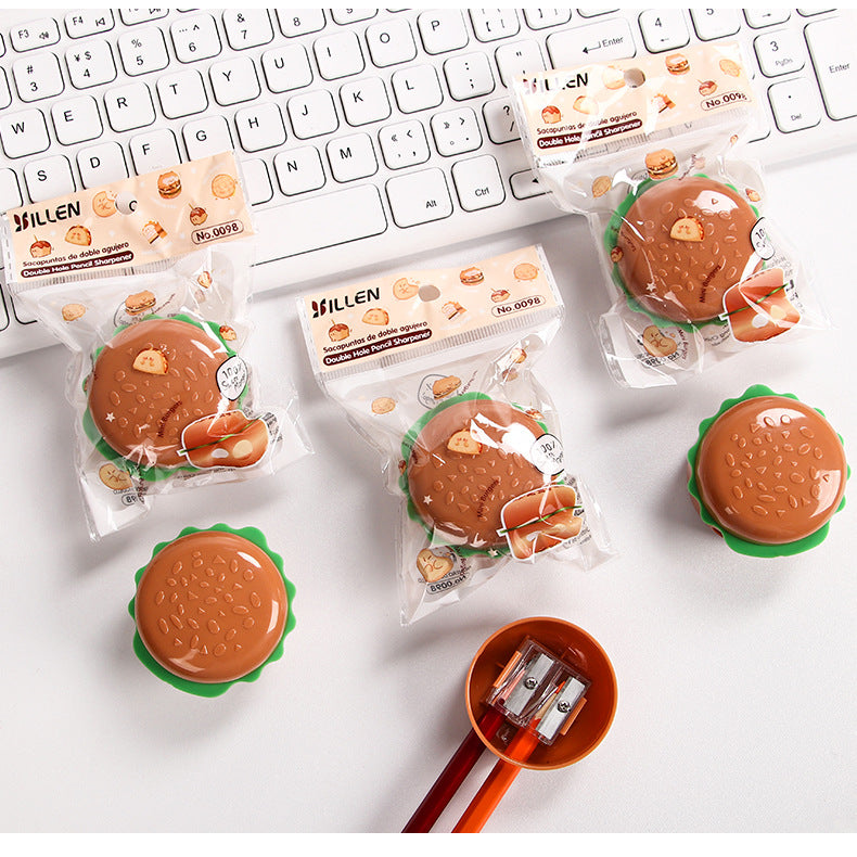 Burger Shaped Dual Pencil Sharpener ( 1pc )