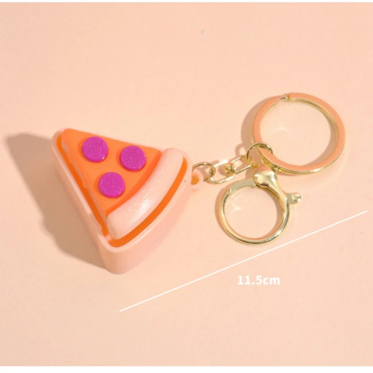 Pizza Mechanical Button Clicker Keychain ( 1pc )