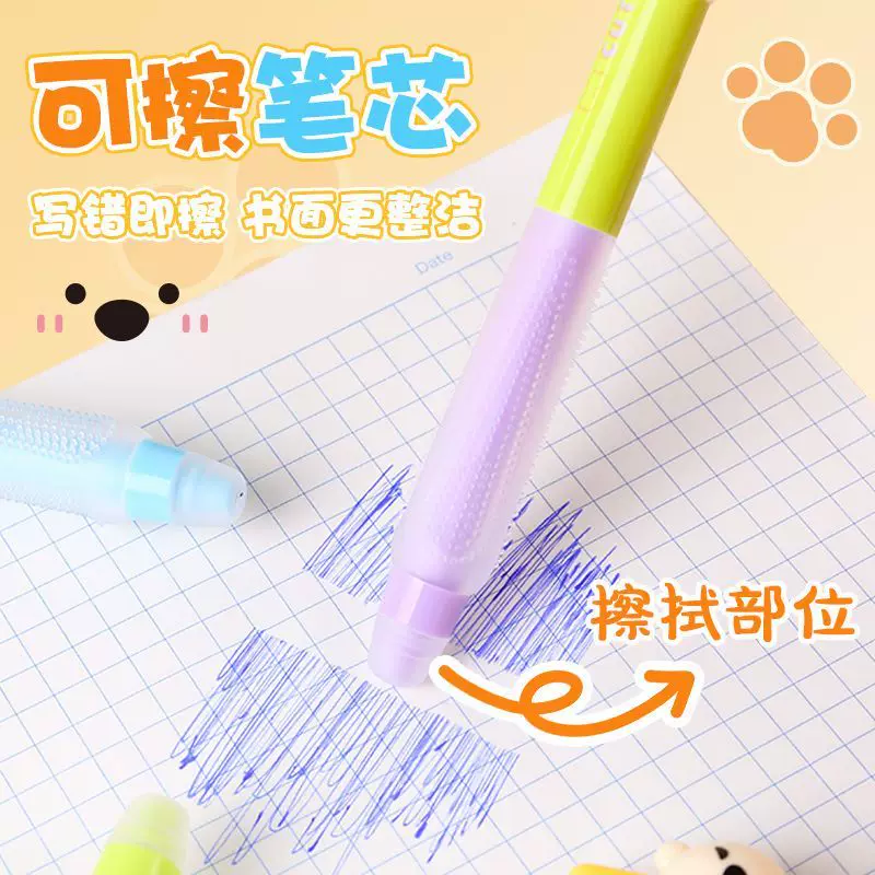 Puppy Dog Erasable Blue Gel Pen Set ( 4pcs )