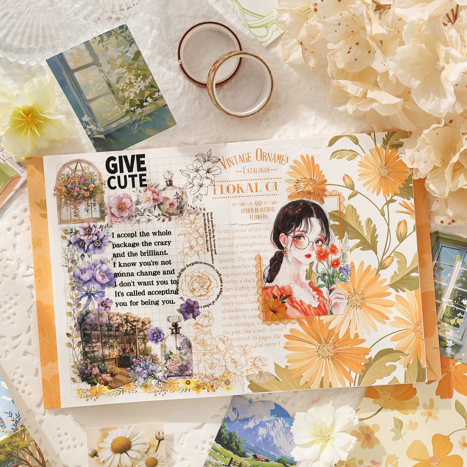 Sea of Flowers Series Journaling Scrapbook Gift Set ( 1 set )