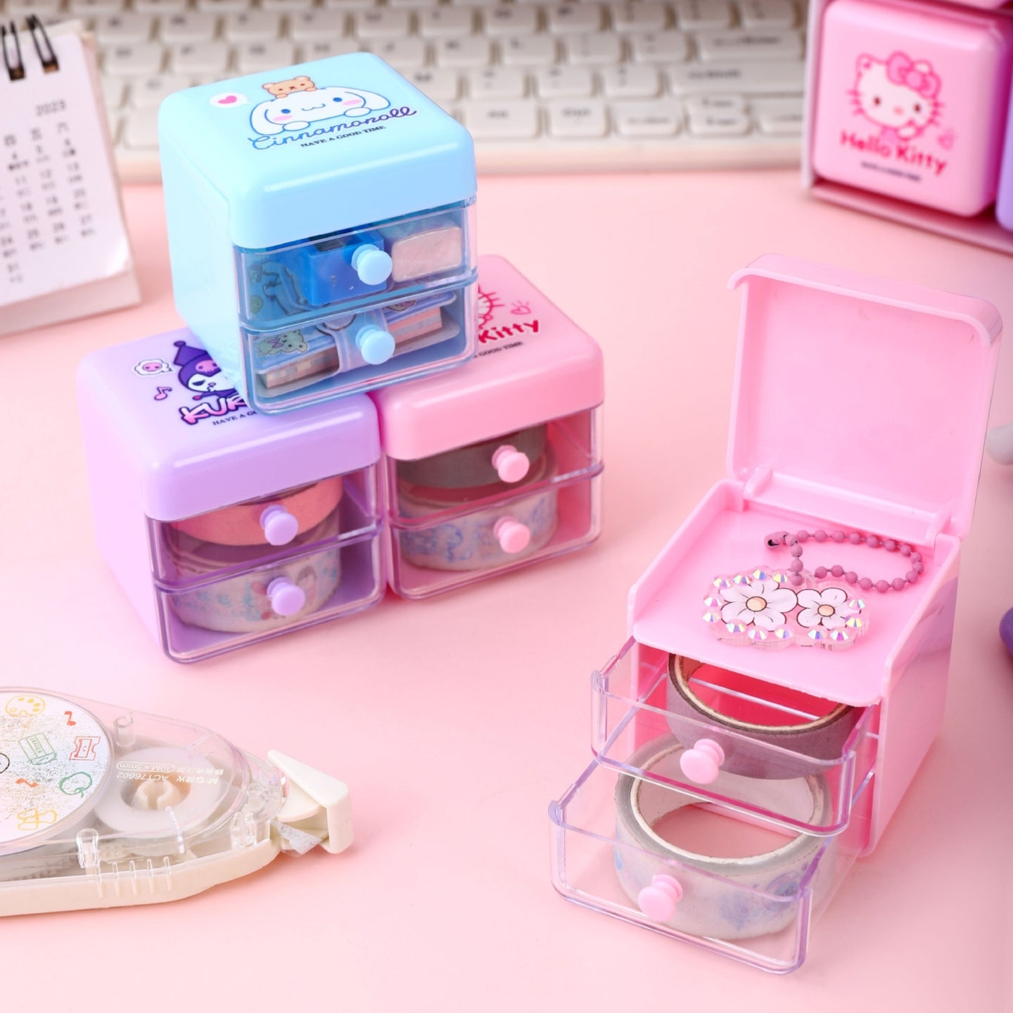 Sanrio Mini Desk Storage Organizer with Drawer ( 1pc )