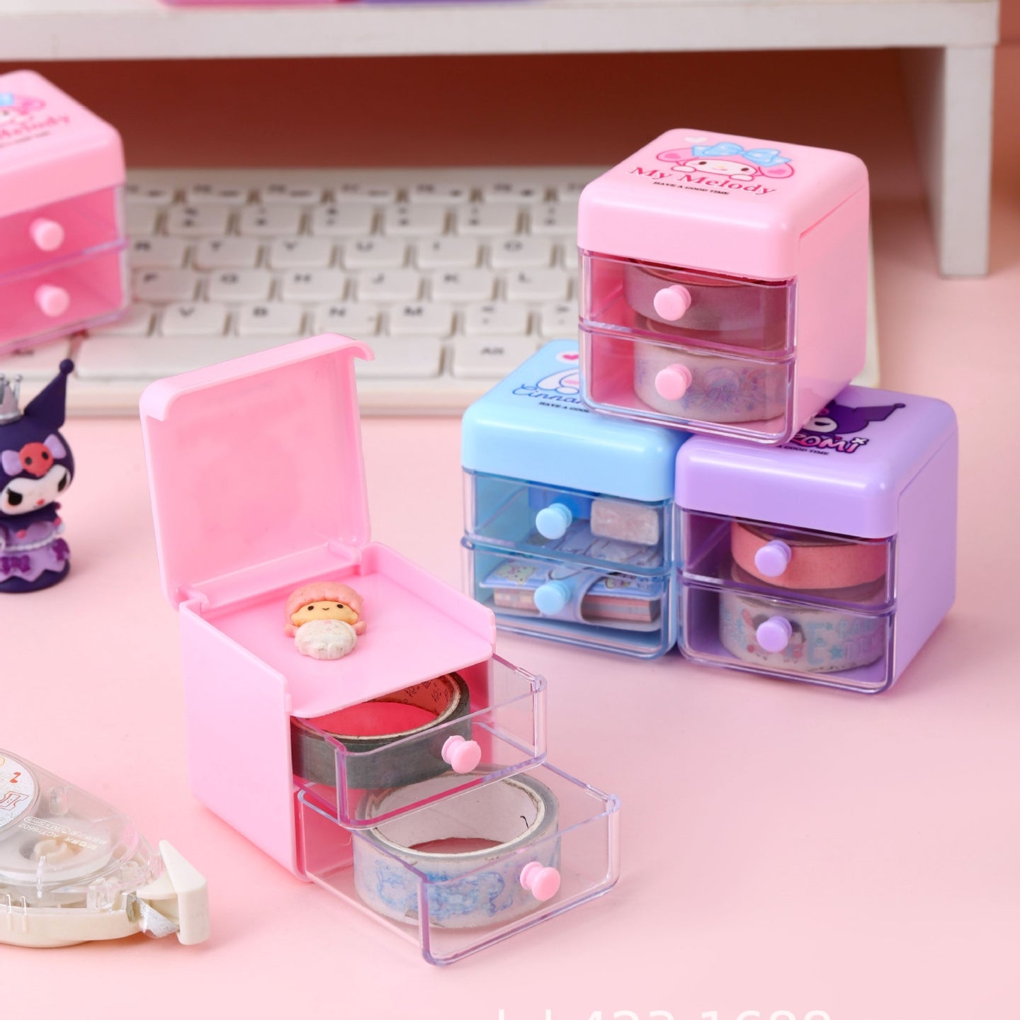 Sanrio Mini Desk Storage Organizer with Drawer ( 1pc )