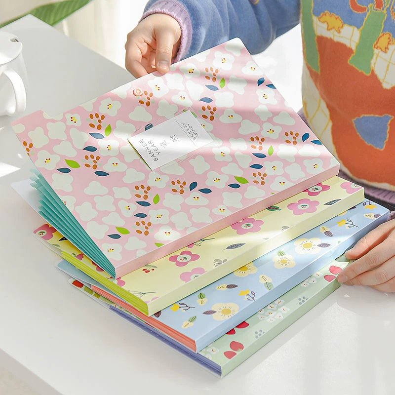 Floral Aesthetic File Folder with Button Lock ( 1pc )