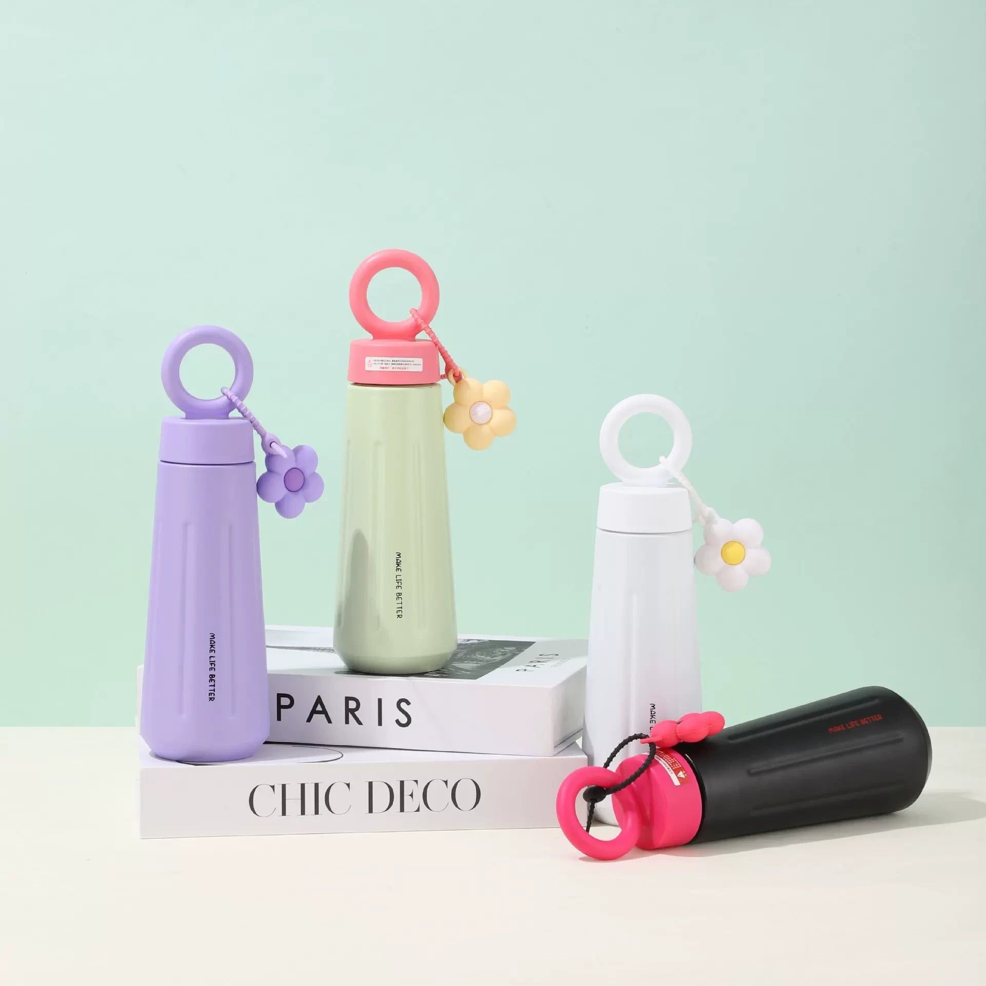 Floral Petal Aesthetic Insulated Tumbler Bottle ( 1pc )