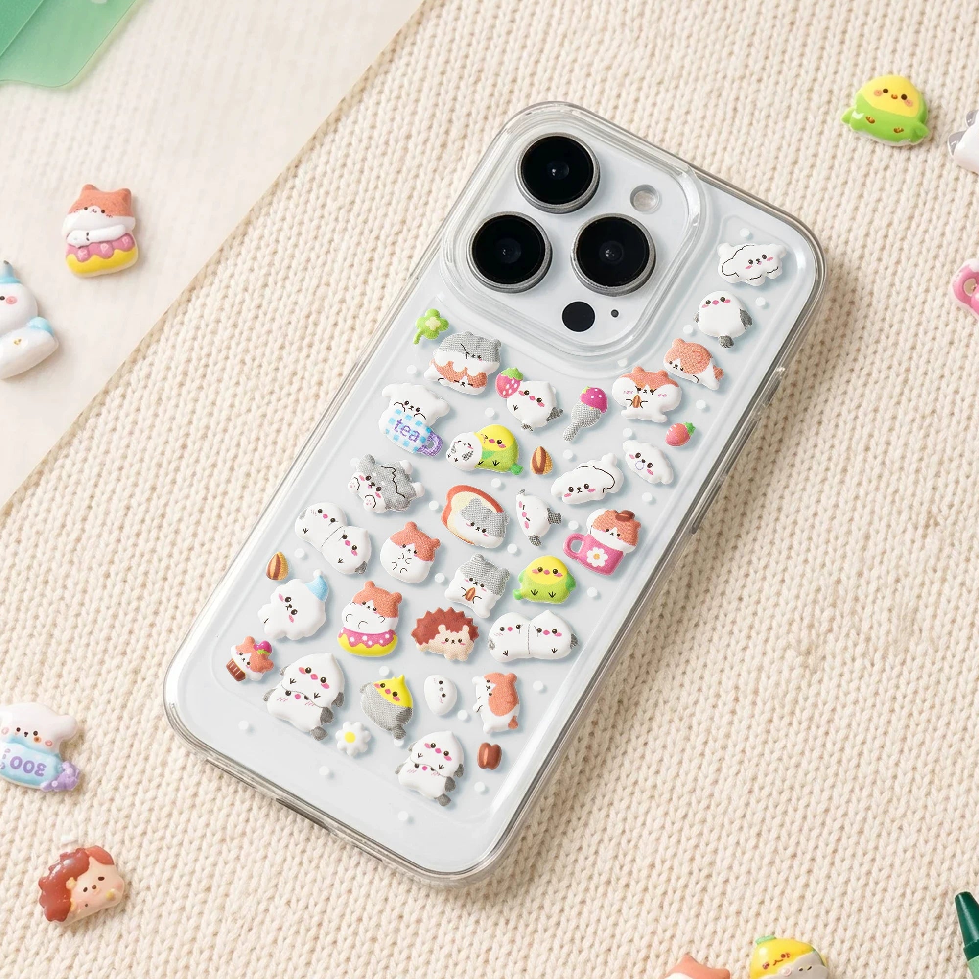 3D Kawaii Animal Puffy Foam Sticker Sheets ( 2 Sheets )