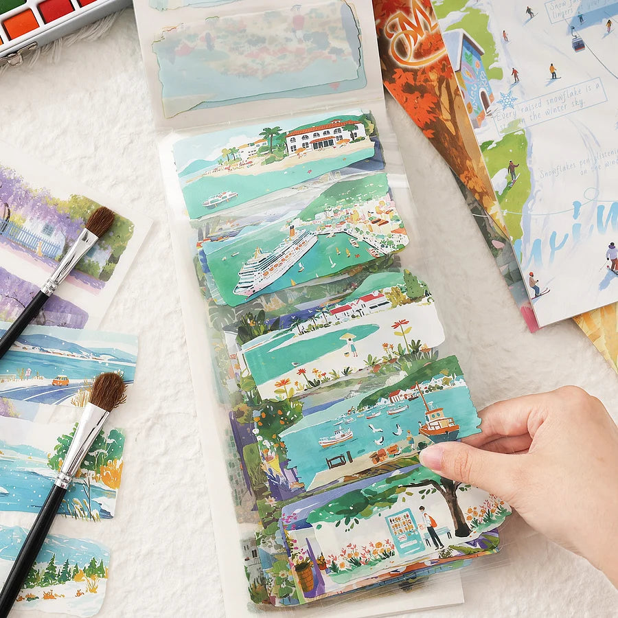 Seasonal Landscape PET Washi Journaling Scrapbooking Stickers Book ( 1pc )