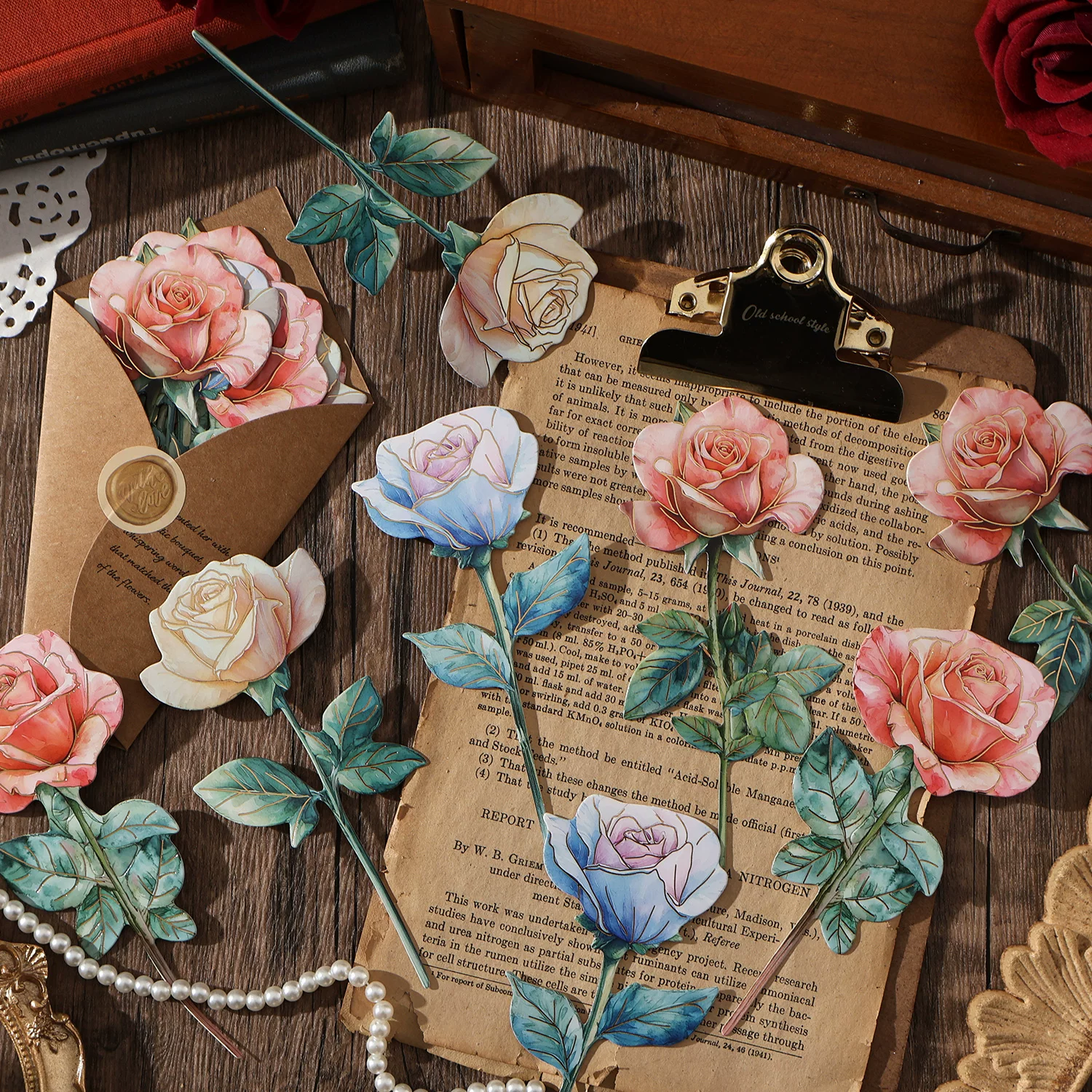 Floral Fragrance Series Journaling Scrapbooking Cutouts ( 8pcs )