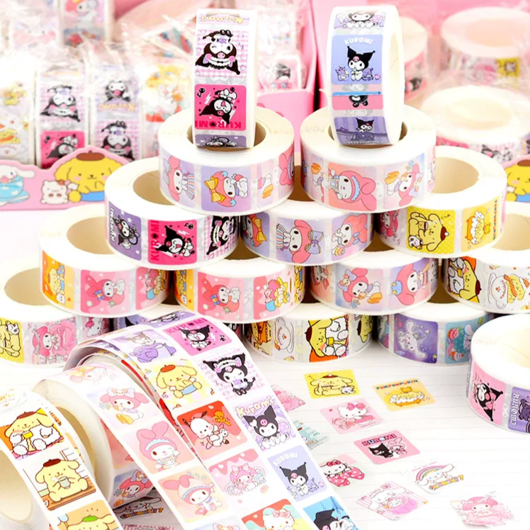 Sanrio Stamp Sticker Roll ( 500pcs )
