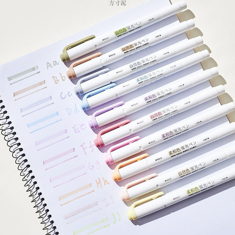 Pastel Double Head Soft Color Marker Highlighter Set ( 5pcs )