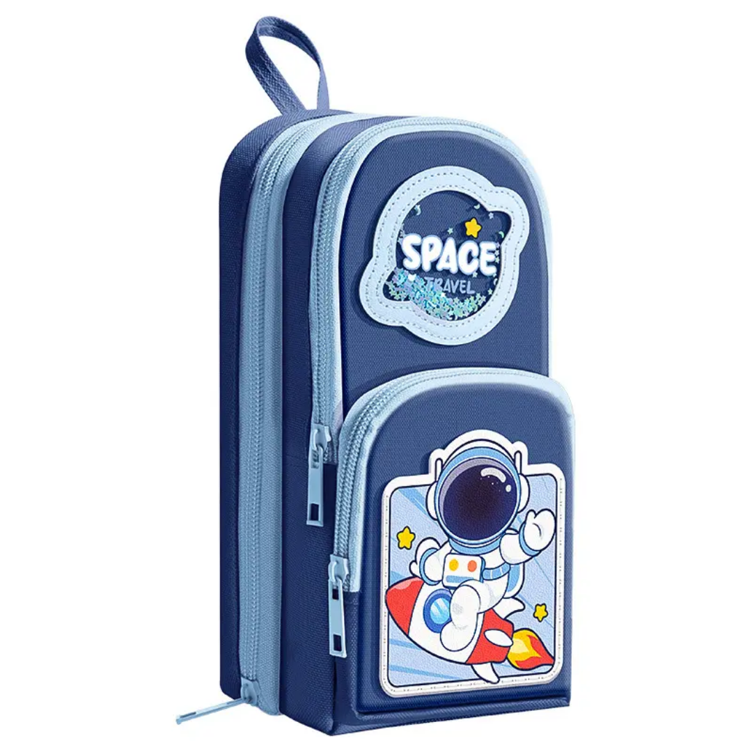 Space Astronaut Double Layer Multipurpose Pencil Stationery Pouch ( 1pc )