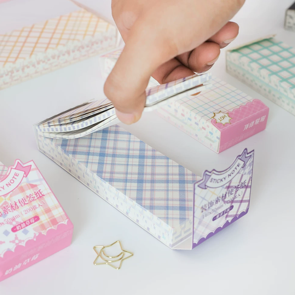 Aesthetic Grid Pattern Memo Pad Sheets ( 1pc )