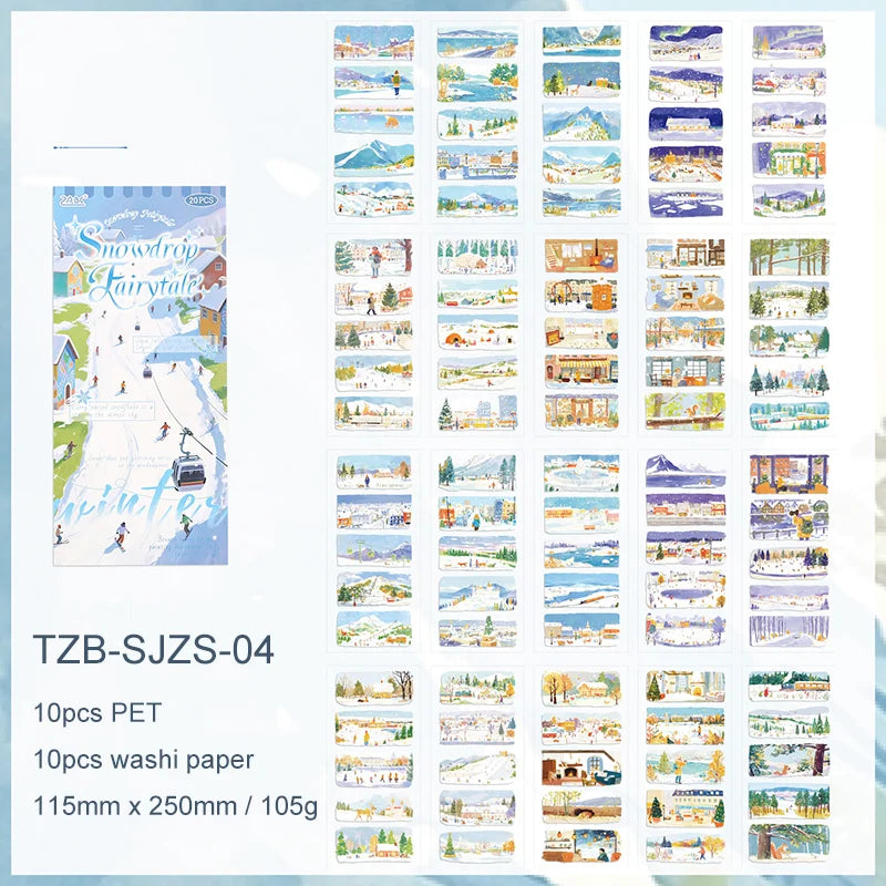 Seasonal Landscape PET Washi Journaling Scrapbooking Stickers Book ( 1pc )
