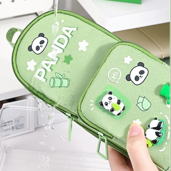 Panda Confetti Charm Double Layer Multipurpose Pencil Stationery Pouch ( 1pc )
