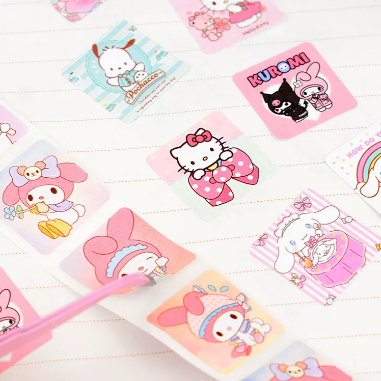 Sanrio Stamp Sticker Roll ( 500pcs )