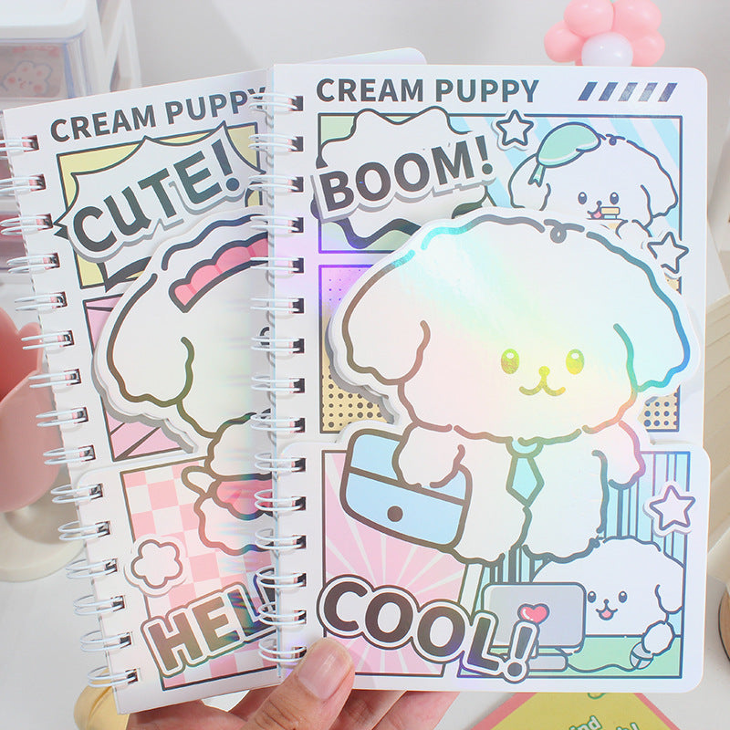 Puppy Holographic Spiral Notebook Diary ( 1pc )
