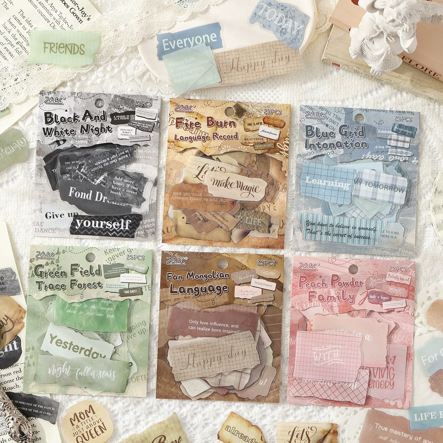 Memory Quotes Series Vintage English Label Journaling Scrapbooking Stickers ( 25pcs )