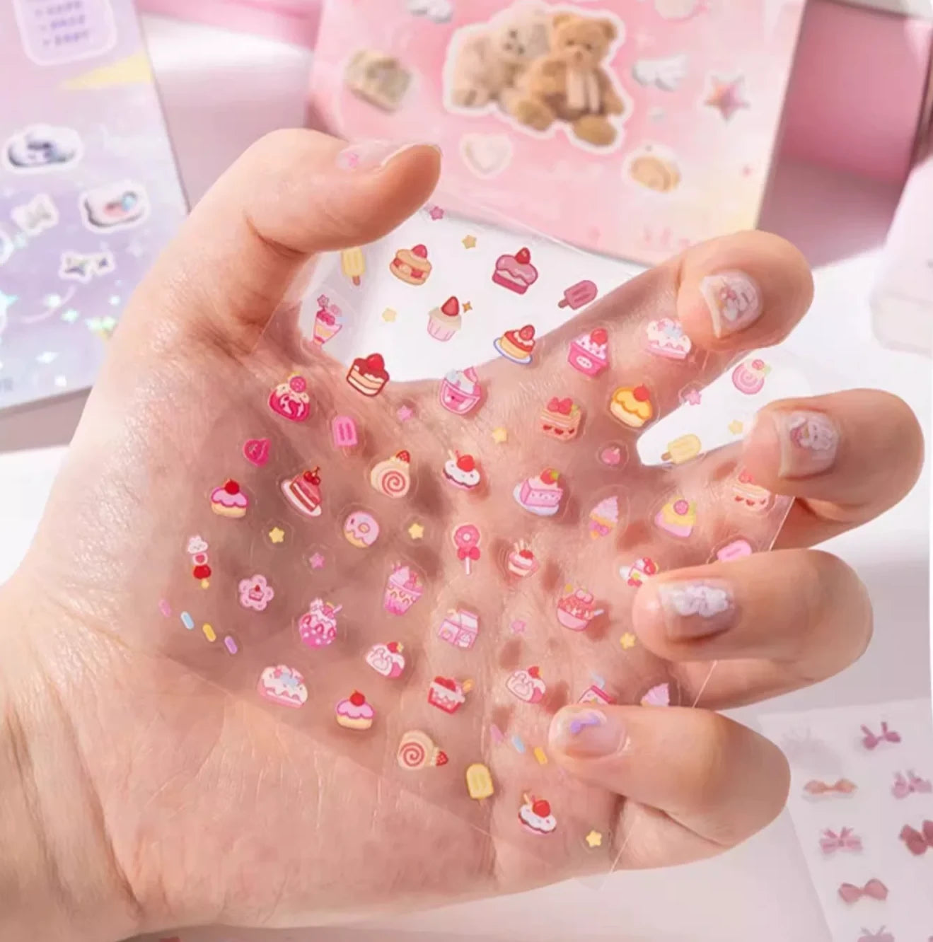 Kawaii Mini Decorative Sticker Book for Journaling & Nails ( 3pcs )