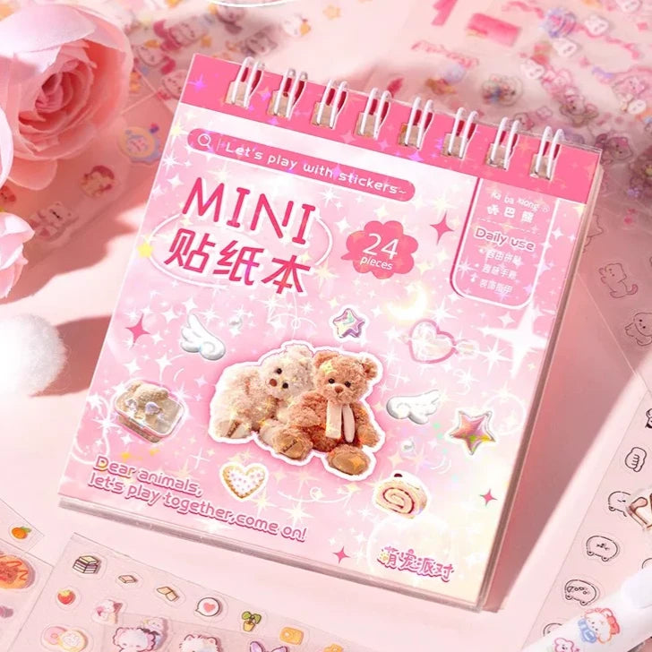 Kawaii Mini Decorative Sticker Book for Journaling & Nails ( 3pcs )