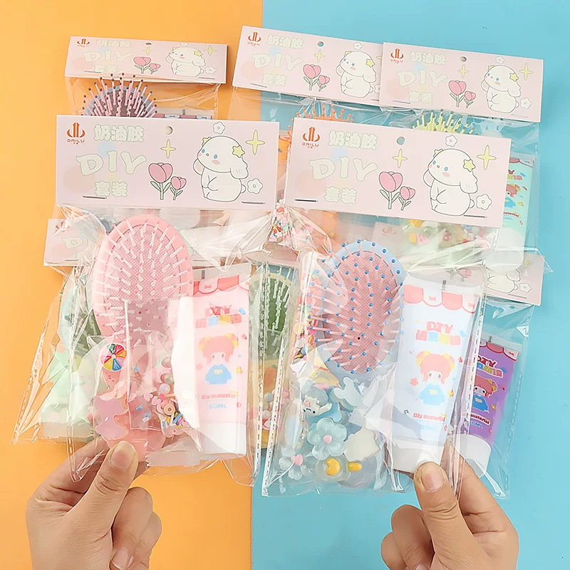 DIY Cream Glue Customise Hairbrush Comb Set ( 1set )