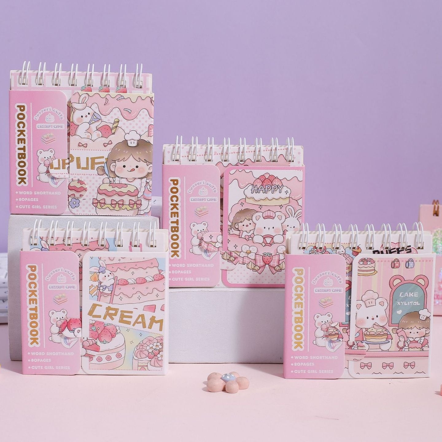 Kawaii Mini Spiral Daily Planner Notebook Diary ( 1pc )