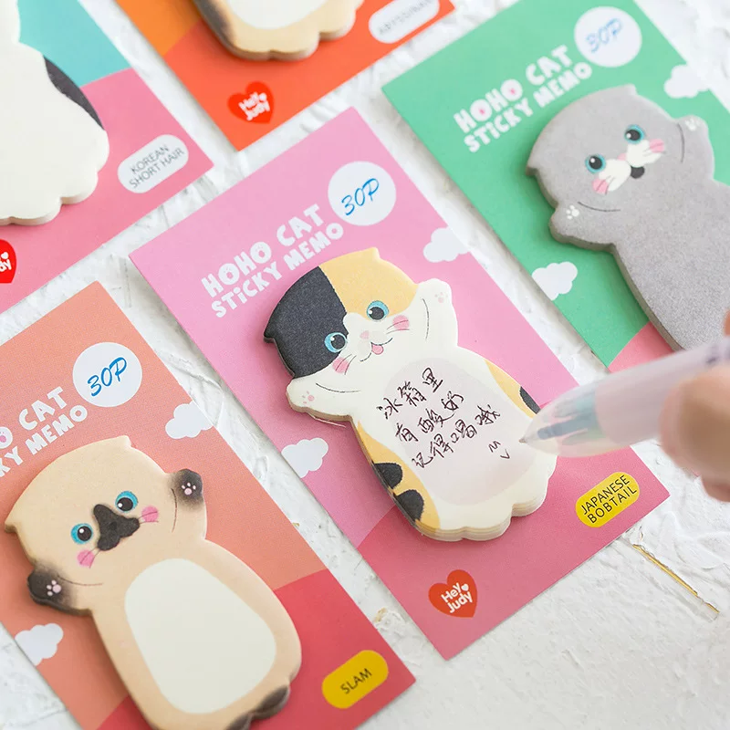 Cat Series Self Adhesive Sticky Notes ( 1pc )