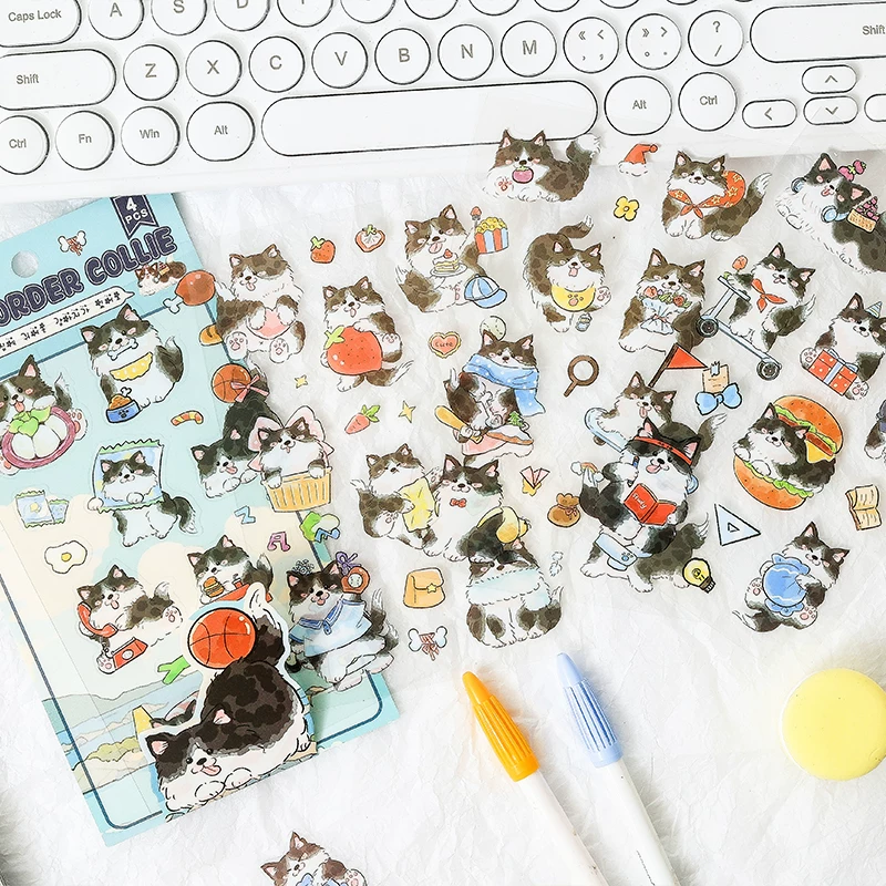 Cute Puppy Kitty Cat Journaling Scrapbooking Sticker Sheet ( 4 sheets )