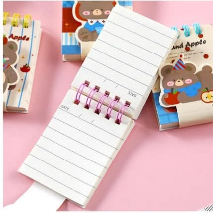 Bear Apple Mini Spiral Notebook Diary ( 1pc )