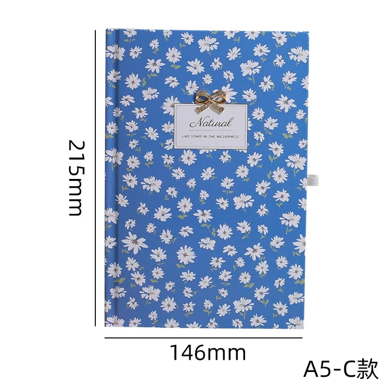 Floral Bow Charm Hardbound Handbook Notebook Diary A5 ( 1pc )