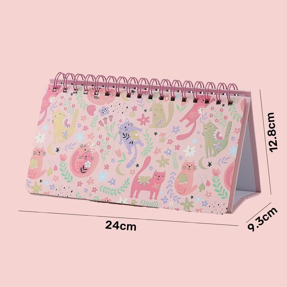 Cat Aesthetic Spiral Weekly Planner Desk Calendar Planner ( 1 pc )
