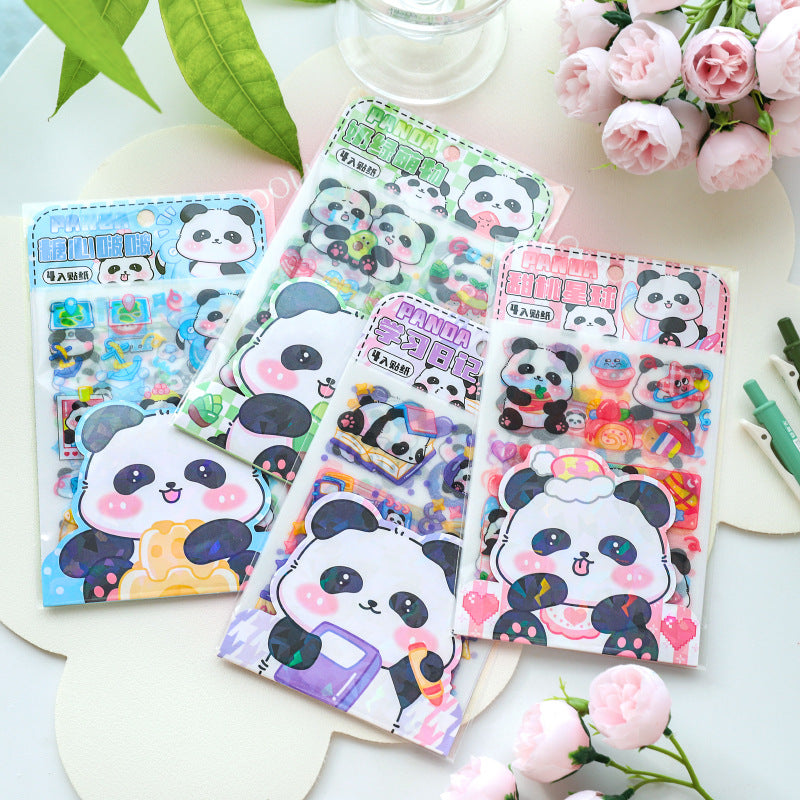 Panda PET Sticker Sheets ( 4 sheets )