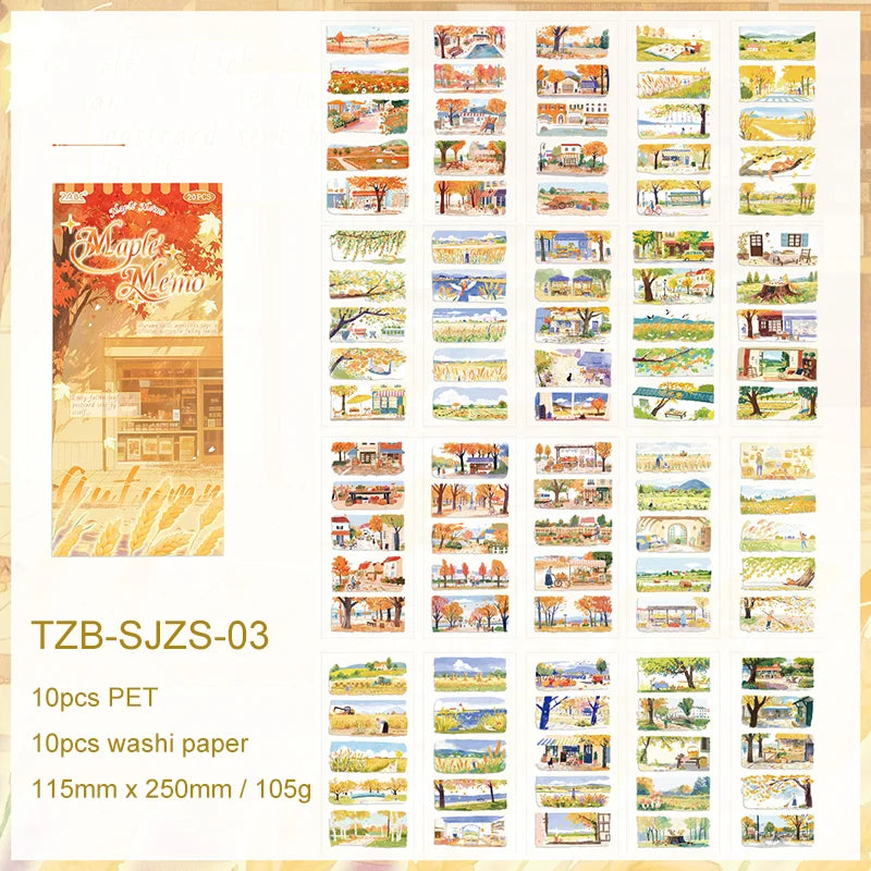 Seasonal Landscape PET Washi Journaling Scrapbooking Stickers Book ( 1pc )