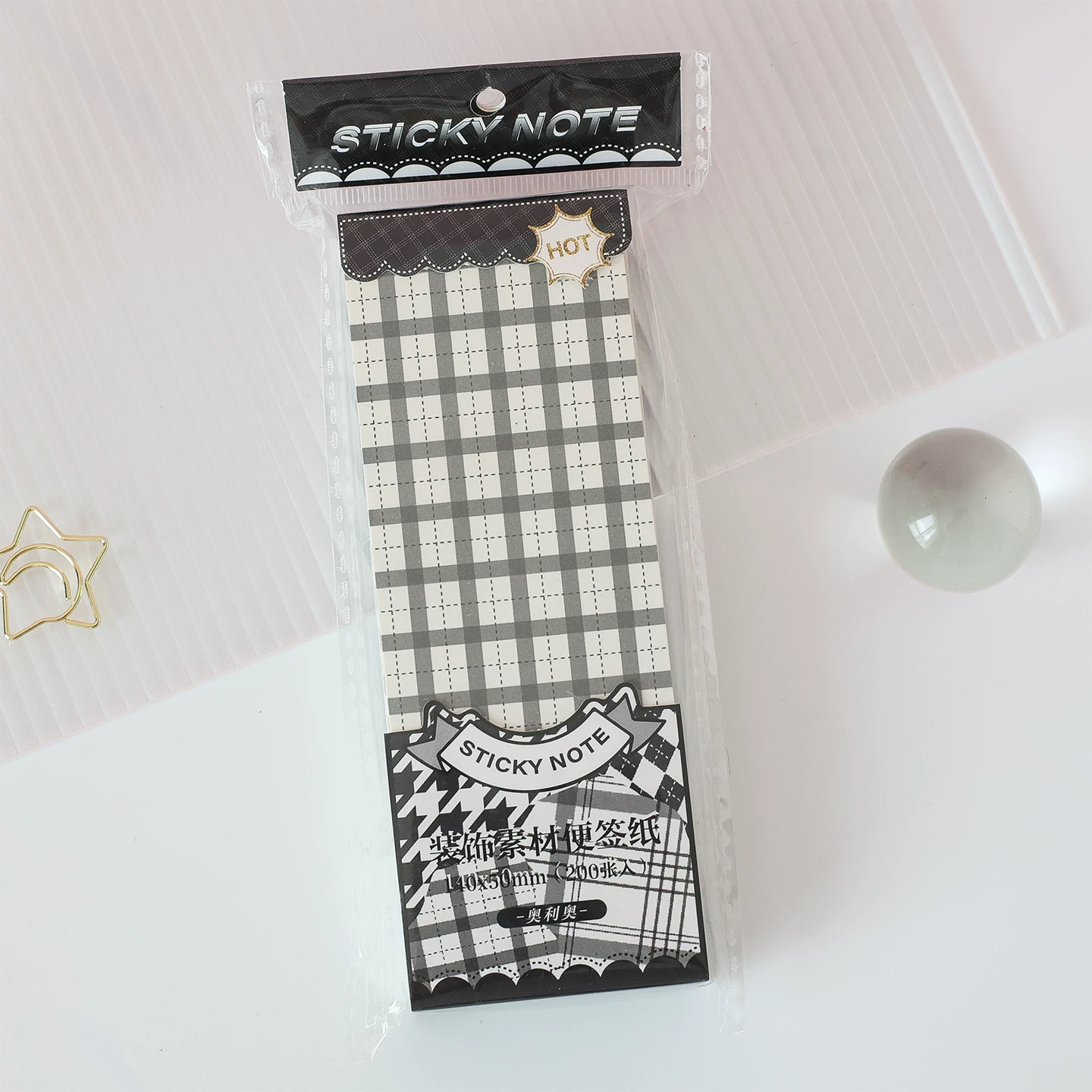 Aesthetic Grid Pattern Memo Pad Sheets ( 1pc )
