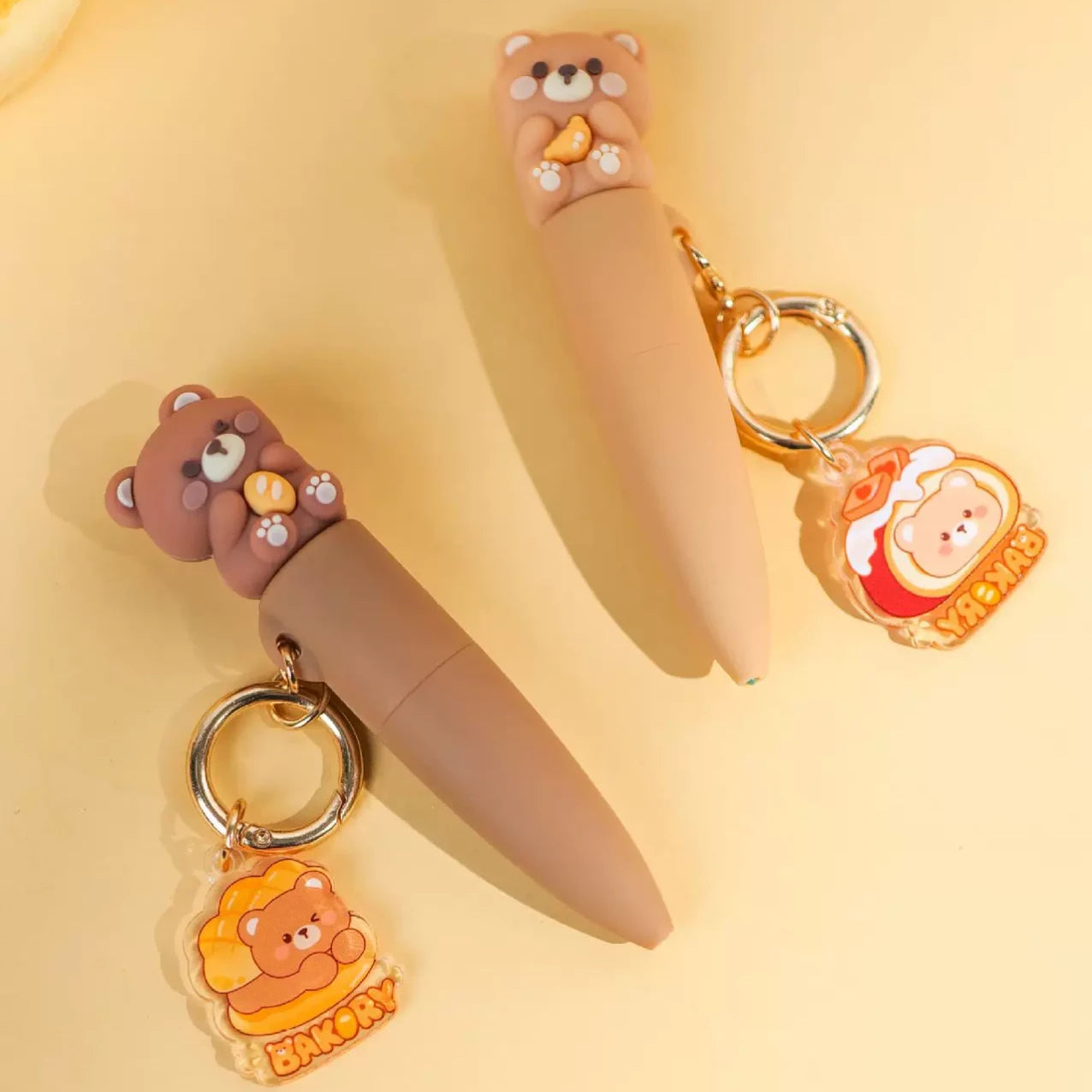 Bear Bakery Bestie Couple Charm Gel Pen ( 2pcs )