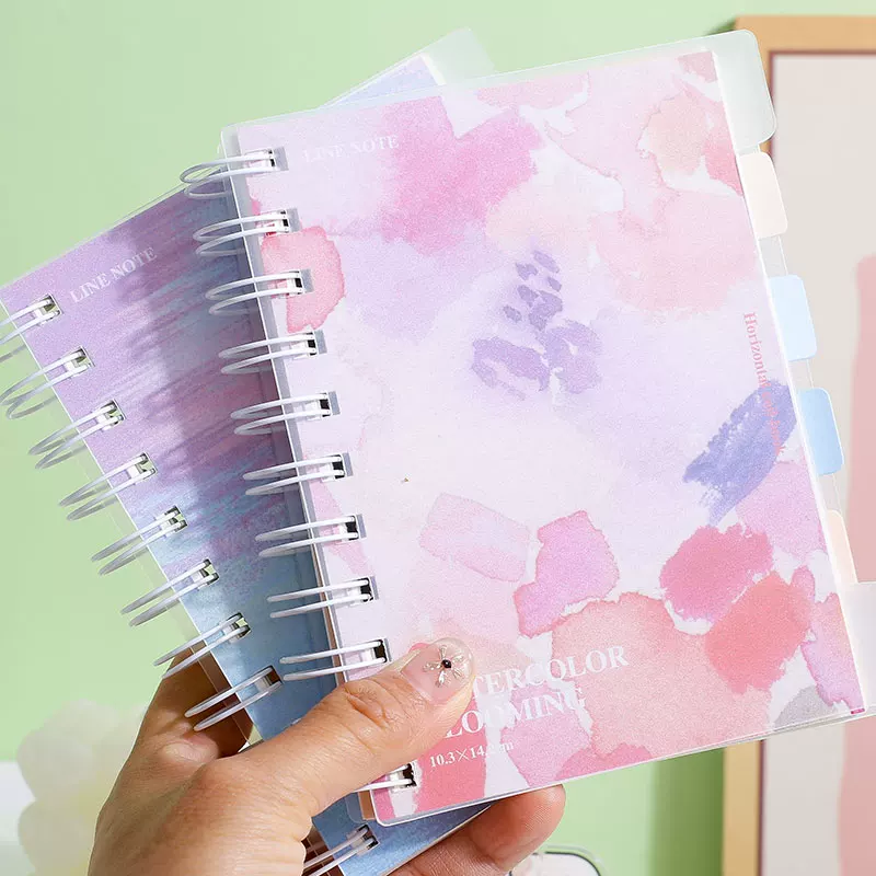Watercolor Blooming Coil Bound Spiral Notebook Dairy ( 1pc )