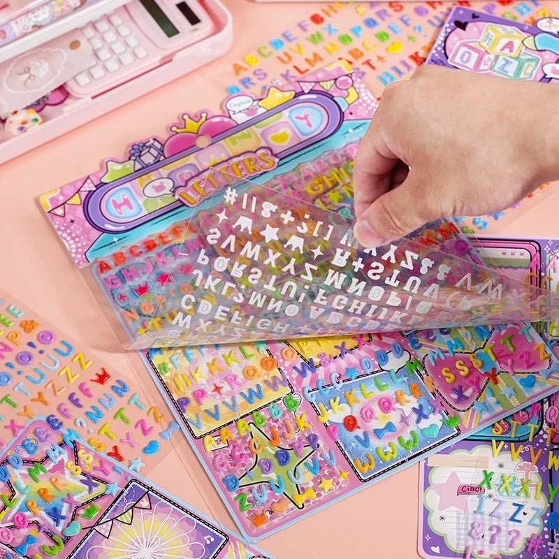 3D Alphabet Puffy Foam Sticker Sheets ( 2 Sheets )