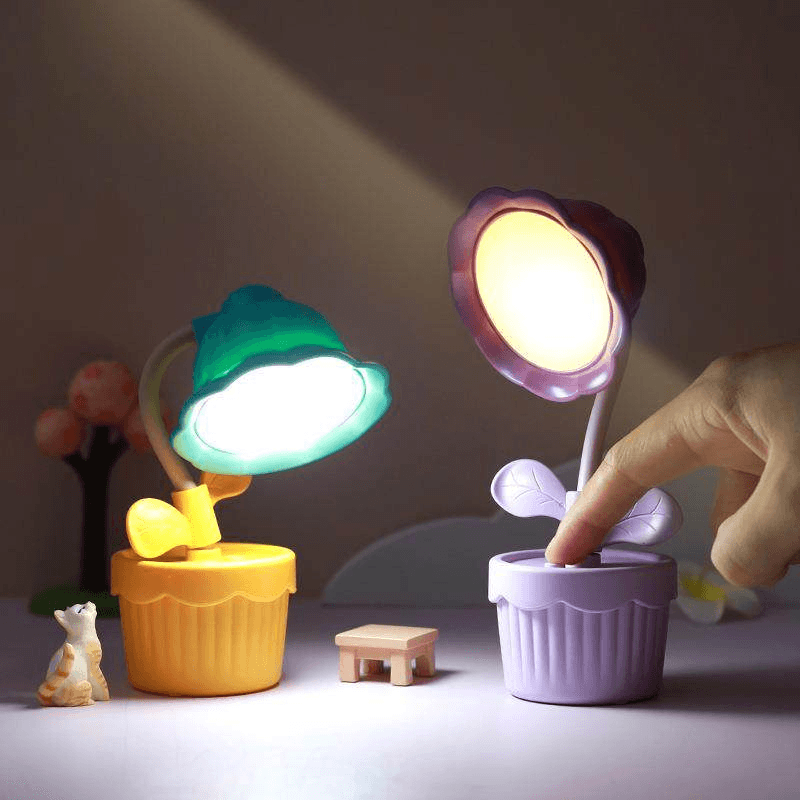 Flower Pot Desk Table Lamp Rechargeable ( 1pc )