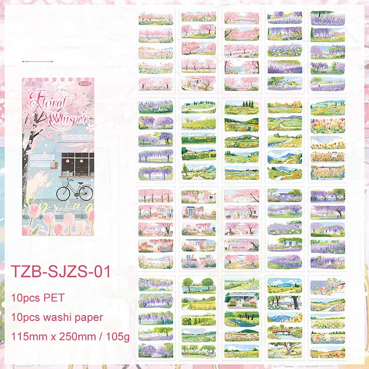 Seasonal Landscape PET Washi Journaling Scrapbooking Stickers Book ( 1pc )