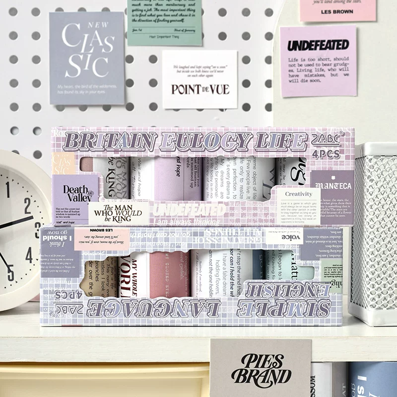 Simple Words Collection Series Adhesive Journaling Scrapbooking Sticker Roll ( 4pcs )