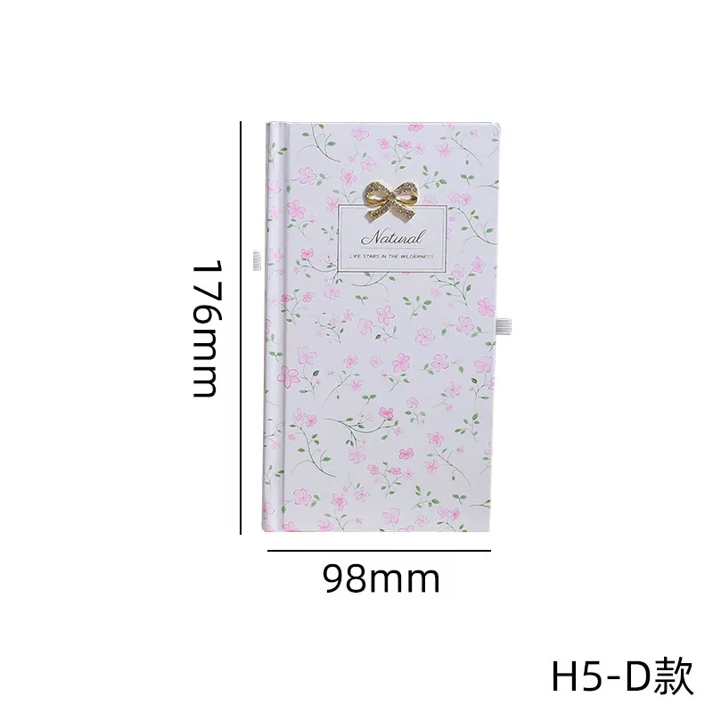 Fresh & Floral Bow Charm Hardbound Handbook Notebook Diary ( 1pc )