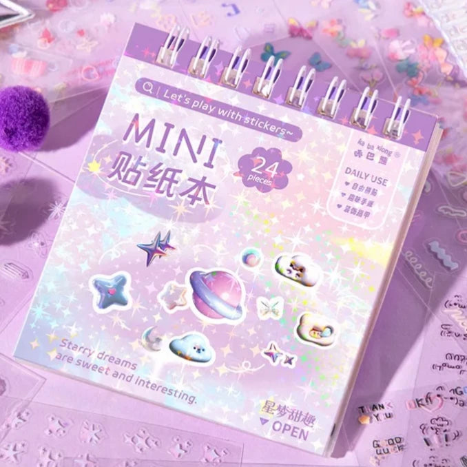 Kawaii Mini Decorative Sticker Book for Journaling & Nails ( 3pcs )