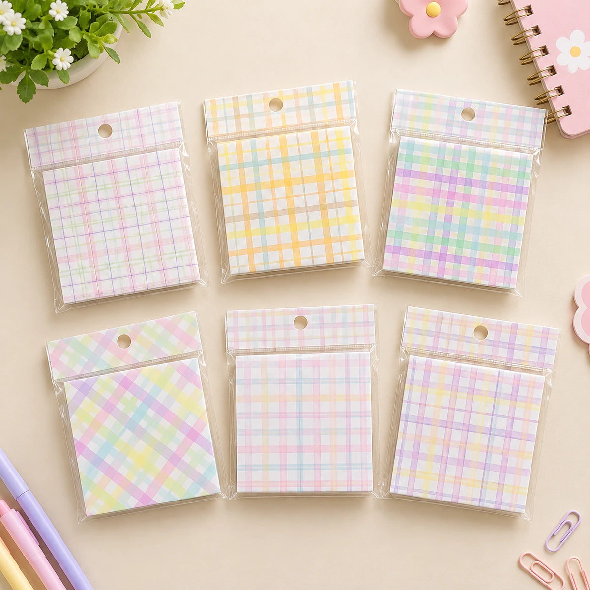 Pastel Grid Sticky Notes ( 1pc )