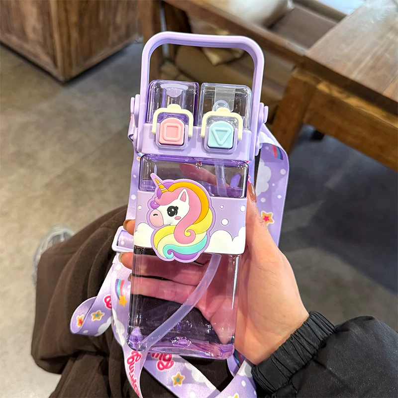 Unicorn Panda Dinosaur 2 in 1 Water Bottle ( 1pc )